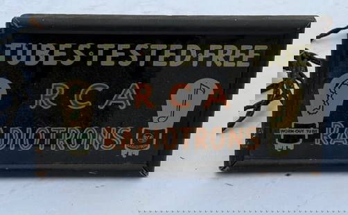 RCA Radiotrons Tubes-Tested-Free Lighted Sign: 12"X 6"
