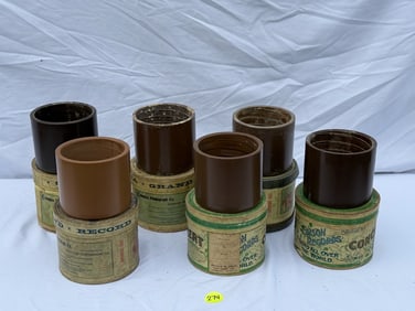 6 Brown Wax Cylinders