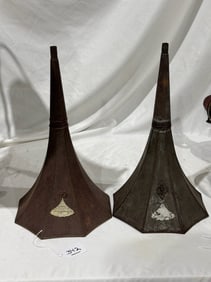 (2) Fireside Phonograph Horns