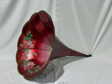 Flowered Phonograph Horn
