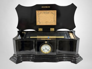 B.A. Bremond Clock Front Cylinder Music Box