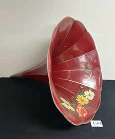 Red Paper Mache Mega Phonograph Horn