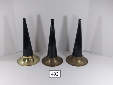 3 Early Reproduction 14" Brass Bell Horns