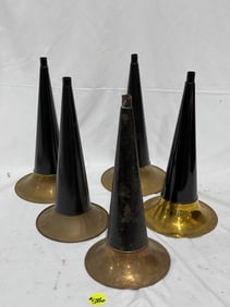 5 14" Brass Bell Phonograph Horns