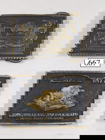 (2) Tinfoil Phonograph Belt Buckles
