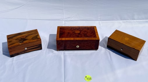(3) Small Cylinder Music Boxes