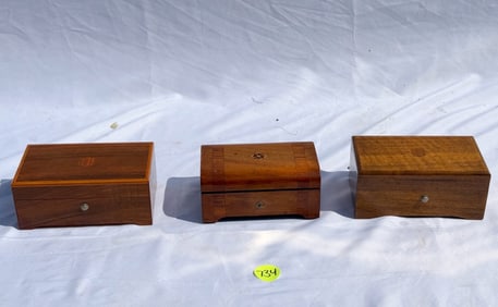(3) Small Cylinder Music Boxes