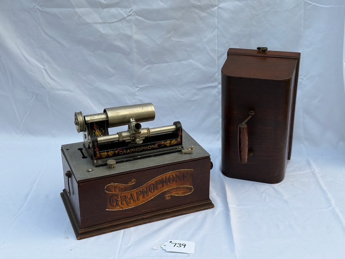 Columbia AN Cylinder Phonograph: crank, no reproducer, belt, SN-55289