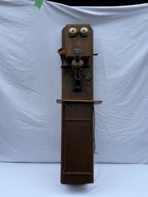 Modern Telephone Oak Tandem Wall Phone
