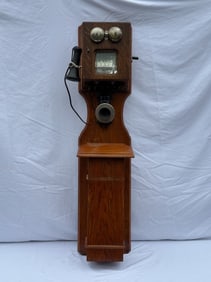 Chicago Telephone Co. Oak Glass Front Tandem