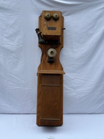 Chicago Telephone Co. Oak Tandem Wall Telephone