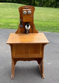 Western Electric Oak Vanity Cabinet Desk Phone