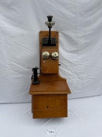 Oak "Paddle" Wall Telephone