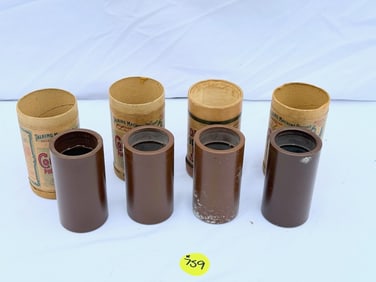(4) Brown Wax Cylinder Records