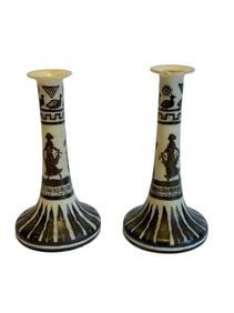 A Pair of Cameo Glass Candlesticks