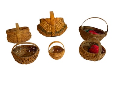 A group of miniature baskets