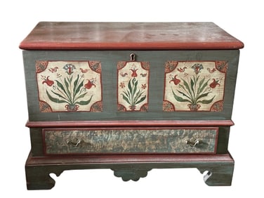 A reproduction of an Antique Blanket Chest