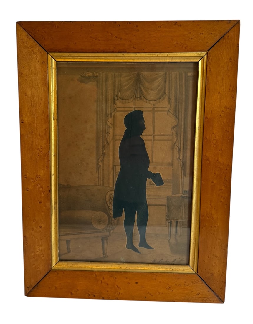 Early Silhouette of Gentleman superimposed in a room setting (1 of 4)