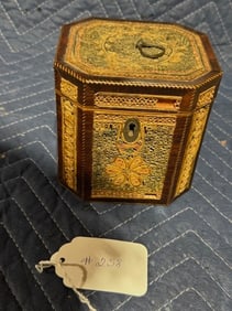 Georgian Scrollwork Quill Work Tea Caddy