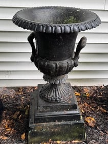 Antique Victorian Cast Iron Urn