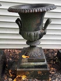 Antique Victorian Cast Iron Urn