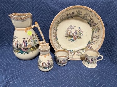 Antique English Washbowl & Pitcher Set