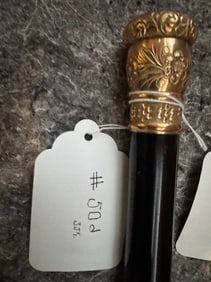 Embossed Gold-tipped Walking Stick