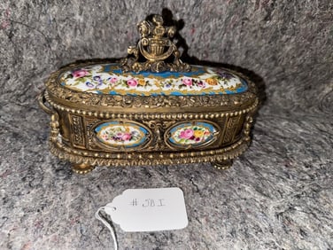 An Excellent Bronze Framed Jewelry Casket