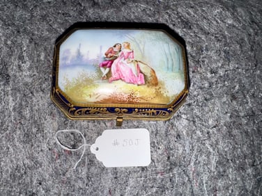 Porcelain French Jewelry or Trinket Box