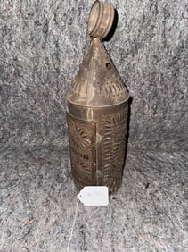 Antique Pierced Tin Candle Lantern