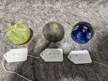 3 Signed Artist Paperweights