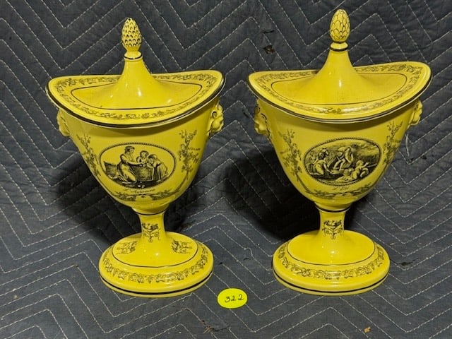 Pair of Mottahedeh Covered Urns (1 of 3)