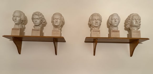 Set of 6 Plaster Composer's Busts