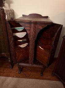 Oak Double Pocket Door Cabinet