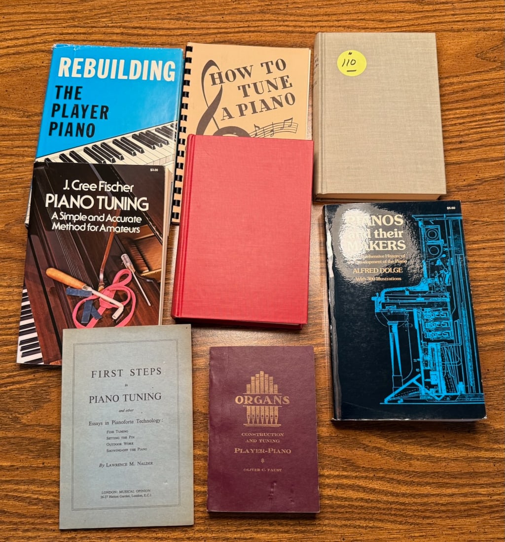 Group of Reference Book: piano repair, tuning, etc. 8 total