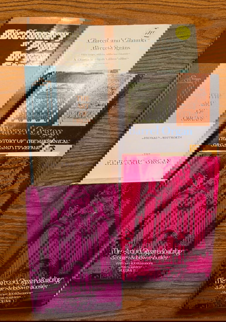 Group of Reference Book: 7 books on organs, barrel and pipe