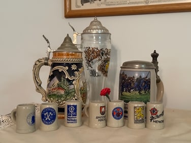 Group of Steins and Beer items