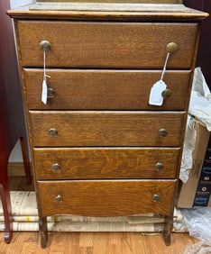 Oak Cylinder Record Cabinet