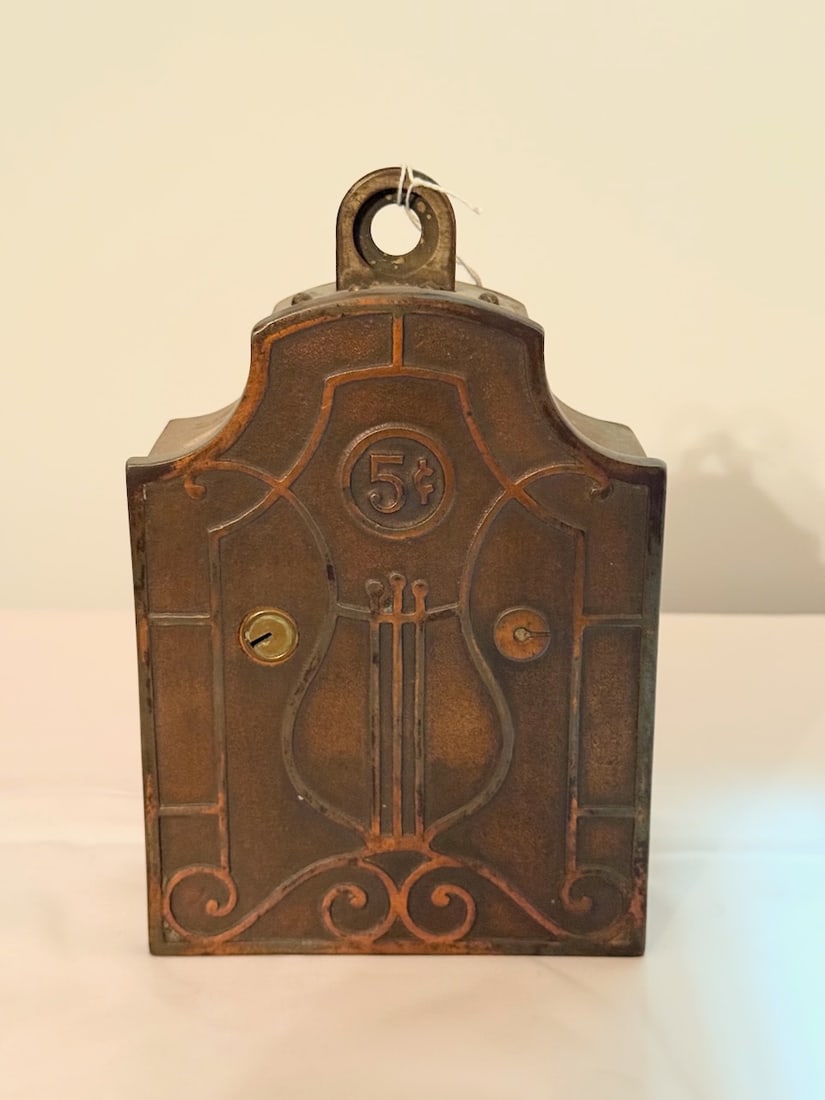 Old Piano or Nickelodeon Coin Box (1 of 2)