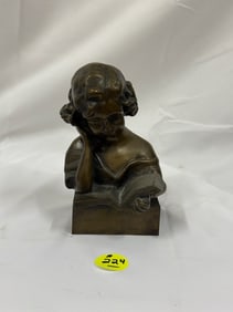 Bronze Statue of Young Girl Reading Book