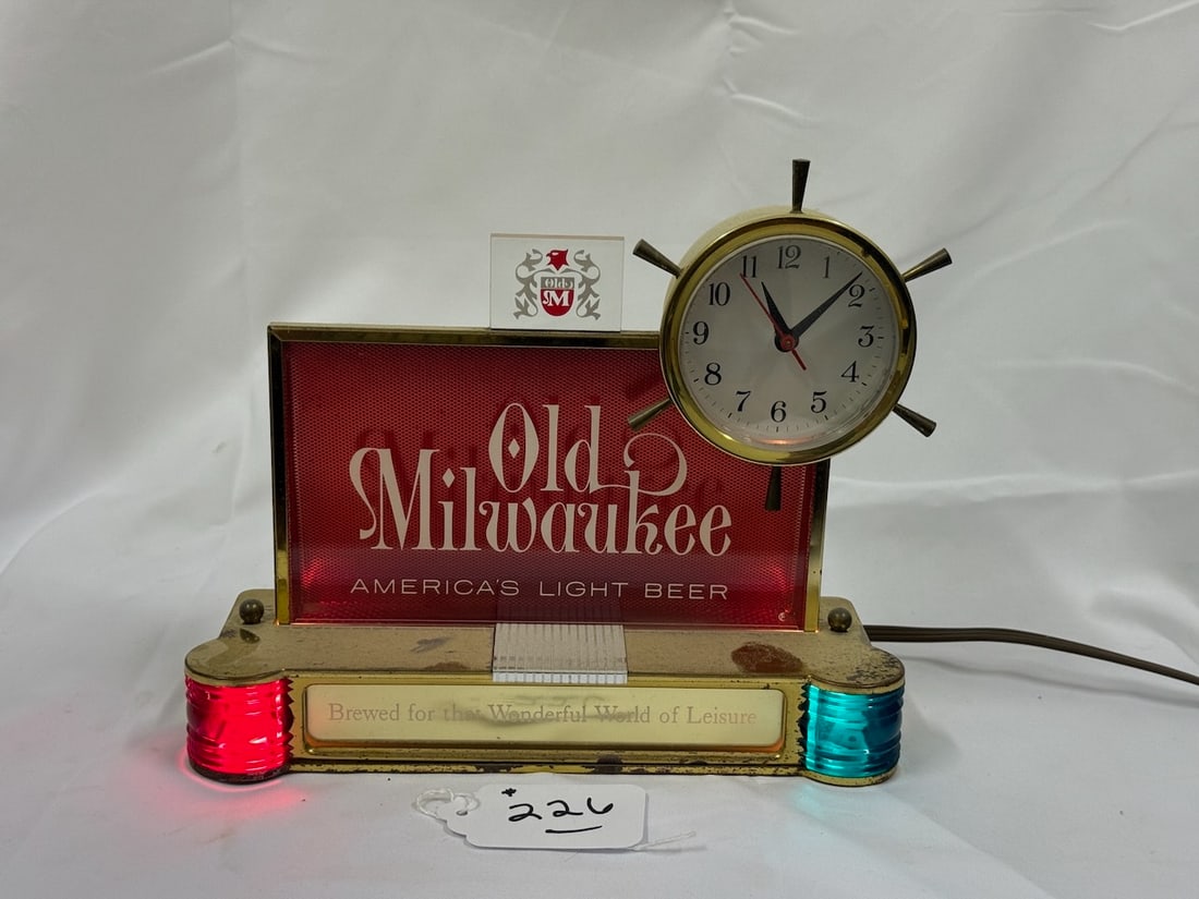 Old Milwaukee Advertising Sign and Clock (1 of 3)