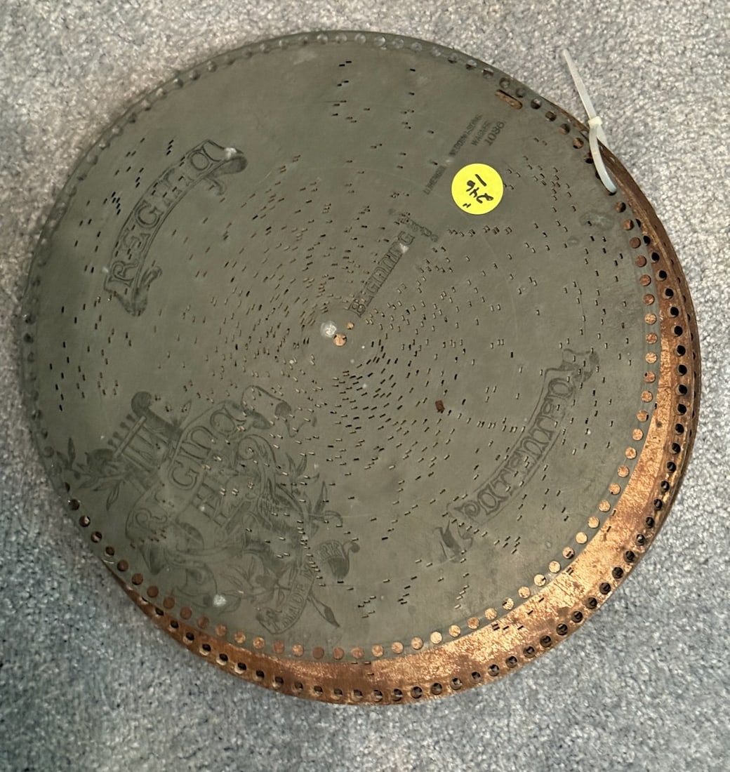 Regina Music Box Discs: 10 discs in each lot. 15-1/2"