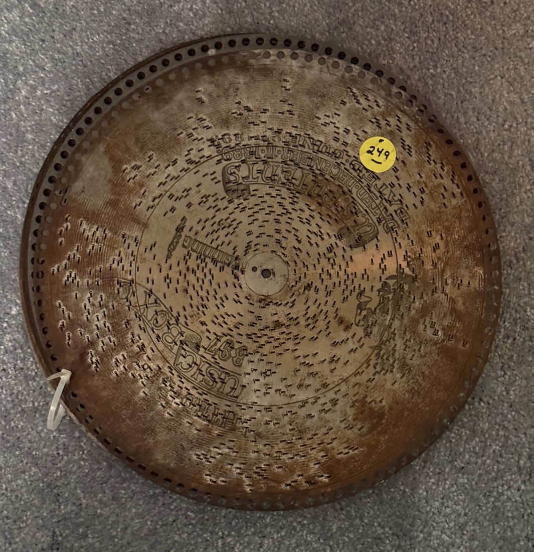 Regina Music Box Discs: 10 discs in each lot. 15-1/2"