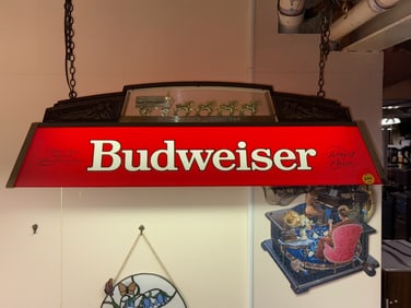 Budweiser Billiard Table Light and Advertisement