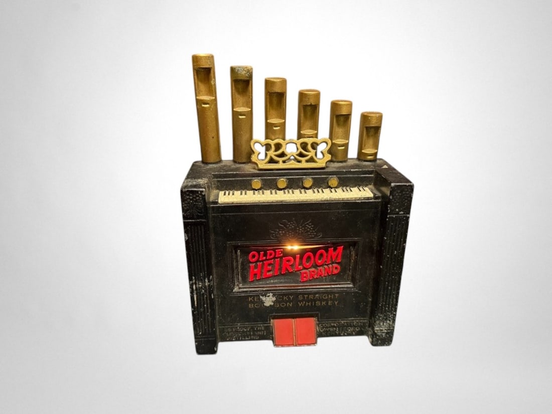 Advertising Piece - Olde Heirloom Brand Whiskey: In the shape of a pipe organ. Lights up