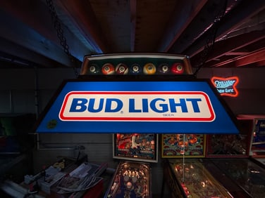 Bud Light Billiard Table Light and Sign