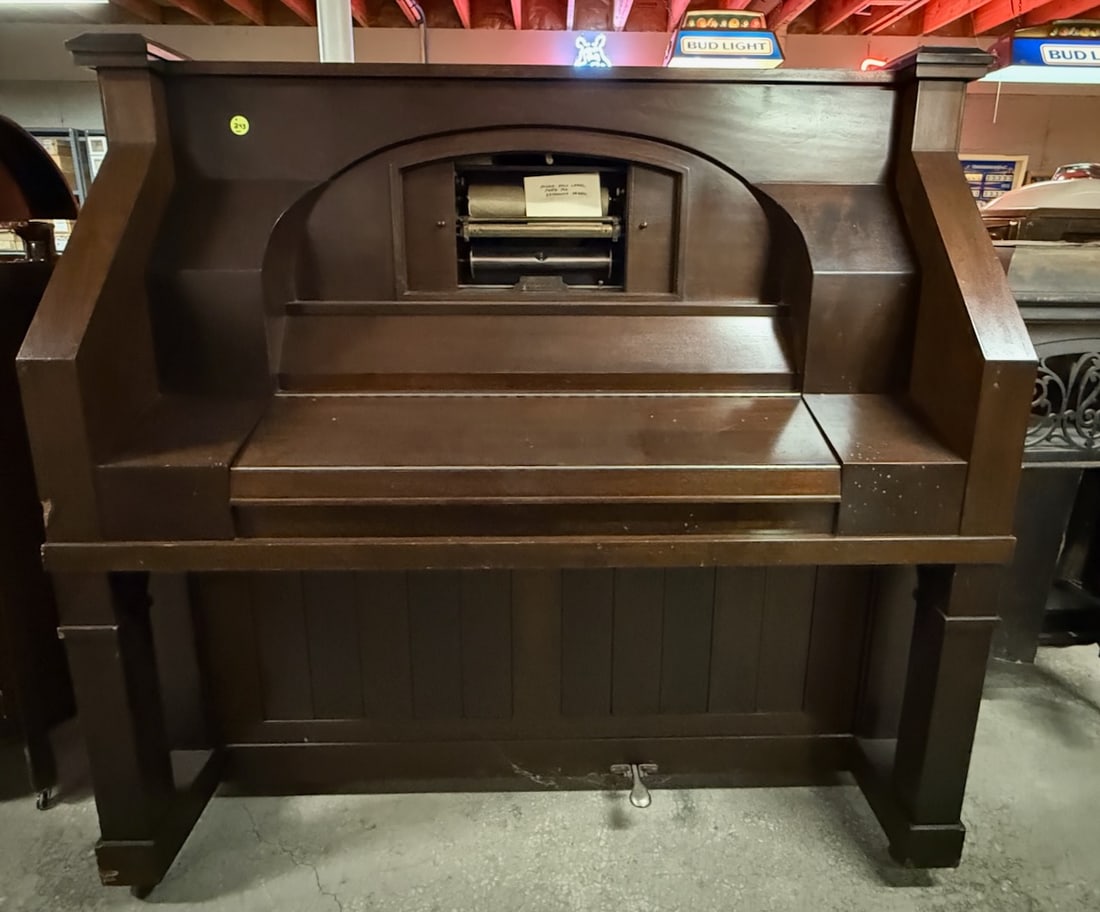 Reproduco Upright Player Organ: Includes OEM Blower, and bench, ‘This Lot must be picked up in Fordland, MO on September 28 & 29’