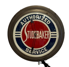 Studebaker Authorized Service Lighted Clock