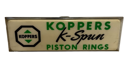 Original 1940's - 50's Koppers K-Spun Piston Rings Lighted Display Sign