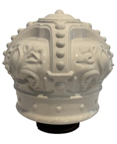 Standard Oil White Crown One Piece Glass Pump Globe